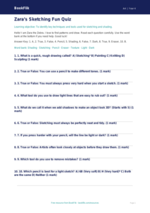 Free Sketching Quiz | Year 4 Supported | BookFlik