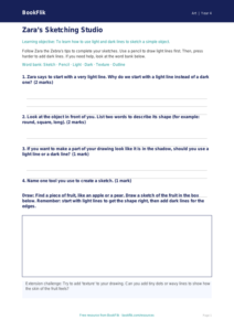 Free Sketching Worksheet | Year 4 Supported | BookFlik