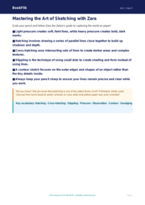Free Sketching Poster | Year 5 Core | BookFlik