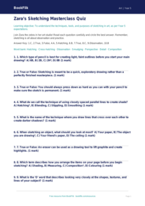 Free Sketching Quiz | Year 5 Core | BookFlik