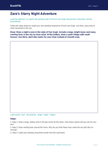 Free Van Gogh Drawing Sheet | Year 4 Supported | BookFlik