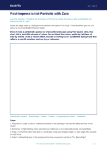 Free Van Gogh Drawing Sheet | Year 5 Core | BookFlik