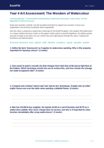Free Watercolour Assessment | Year 4 Greater Depth | BookFlik