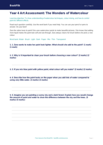Free Watercolour Assessment | Year 4 Supported | BookFlik