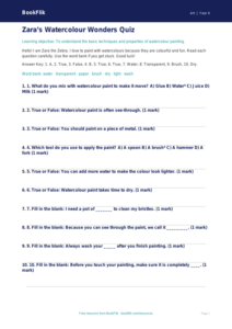 Free Watercolour Quiz | Year 4 Supported | BookFlik