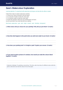 Free Watercolour Template | Year 4 Supported | BookFlik