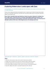 Free Watercolour Drawing Sheet | Year 5 Core | BookFlik