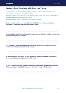 Free Watercolour Worksheet | Year 5 Core | BookFlik