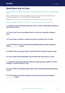 Free World Book Day Art Quiz | Year 4 Supported | BookFlik