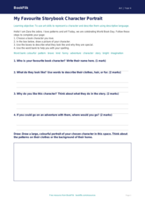 Free World Book Day Art Template | Year 4 Supported | BookFlik