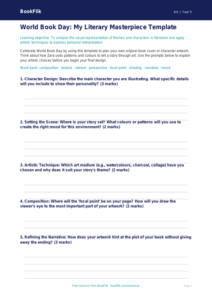 Free World Book Day Art Template | Year 5 Core | BookFlik