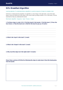 Free Algorithms Activity Sheet | Year 4 Supported | BookFlik