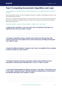 Free Algorithms Assessment | Year 5 Core | BookFlik