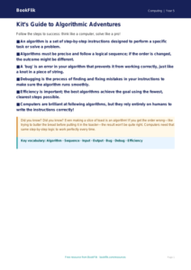 Free Algorithms Poster | Year 5 Core | BookFlik