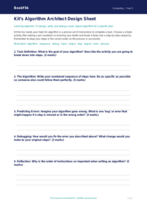 Free Algorithms Template | Year 5 Core | BookFlik