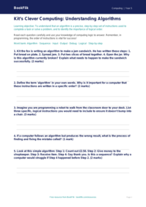Free Algorithms Worksheet | Year 5 Core | BookFlik
