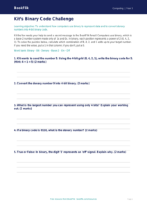Free Binary Activity Sheet | Year 5 Core | BookFlik