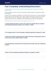 Free Binary Assessment | Year 5 Core | BookFlik