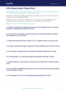 Free Binary Quiz | Year 5 Core | BookFlik