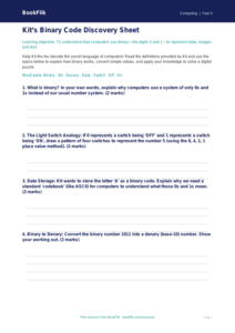 Free Binary Template | Year 5 Core | BookFlik