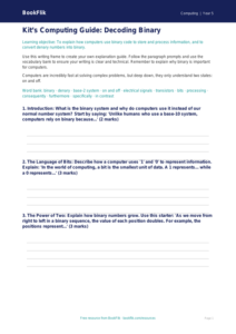 Free Binary Writing Frame | Year 5 Core | BookFlik