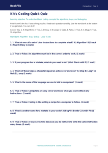 Free Coding Quiz | Year 4 Supported | BookFlik