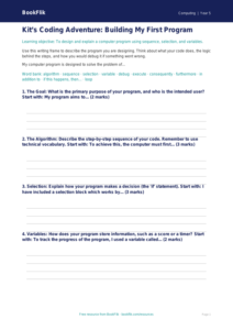 Free Coding Writing Frame | Year 5 Core | BookFlik