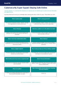 Free Cybersecurity Flashcards | Year 5 Core | BookFlik
