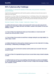 Free Cybersecurity Quiz | Year 5 Core | BookFlik