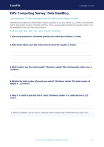 Free Data Handling Worksheet | Year 4 Maths Resource | BookFlik