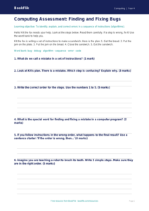 Free Debugging Assessment | Year 4 Supported | BookFlik