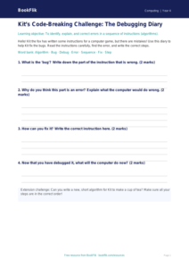 Free Debugging Template | Year 4 Supported | BookFlik