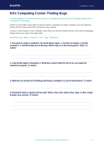 Free Debugging Worksheet | Year 4 Supported | BookFlik