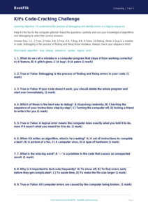 Free Debugging Quiz | Year 5 Core | BookFlik