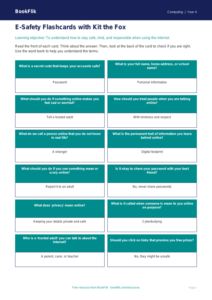 Free E-Safety Flashcards for Year 4 | Printable PDF | BookFlik