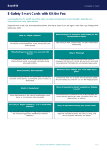 Free E Safety Flashcards | Year 5 Core | BookFlik