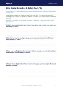 Free E-Safety Worksheet for Year 5 | Digital Literacy | BookFlik