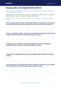 Free E-Safety Worksheet | Year 5 Core | BookFlik