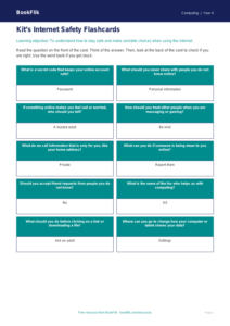 Free Internet Safety Flashcards | Year 4 Supported | BookFlik