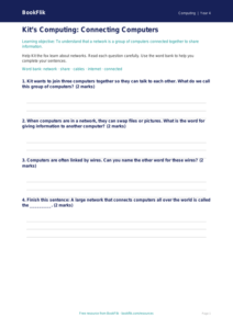 Free Networks Worksheet | Year 4 Supported | BookFlik