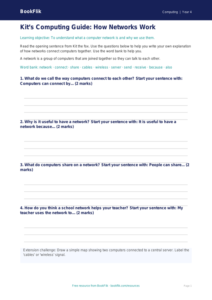 Free Networks Writing Frame | Year 4 Supported | BookFlik