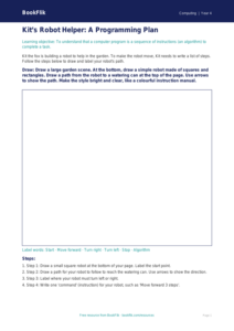 Free Programming Drawing Sheet | Year 4 Supported | BookFlik