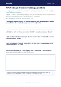 Free Programming Worksheet | Year 4 Supported | BookFlik