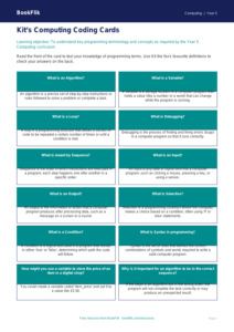 Free Programming Flashcards | Year 5 Core | BookFlik