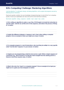 Free Programming Worksheet | Year 5 Core | BookFlik