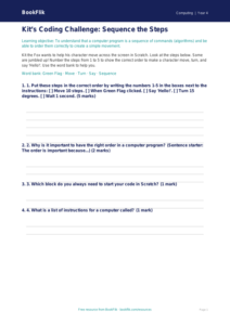 Free Scratch Activity Sheet | Year 4 Supported | BookFlik