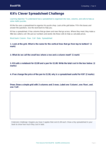 Free Spreadsheets Worksheet | Year 4 Supported | BookFlik