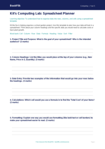 Free Spreadsheets Template | Year 5 Core | BookFlik