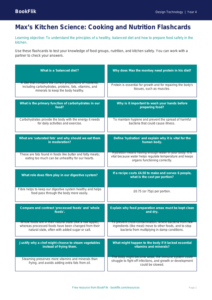 Free Cooking Nutrition Flashcards | Year 4 Greater Depth | BookFlik