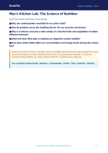 Free Cooking Nutrition Poster | Year 4 Greater Depth | BookFlik